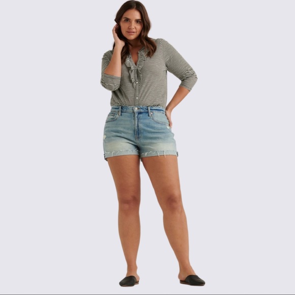 LUCKY BRAND The Boyfriend Distressed Denim Jean Shorts | 4 / 27 - Picture 1 of 10